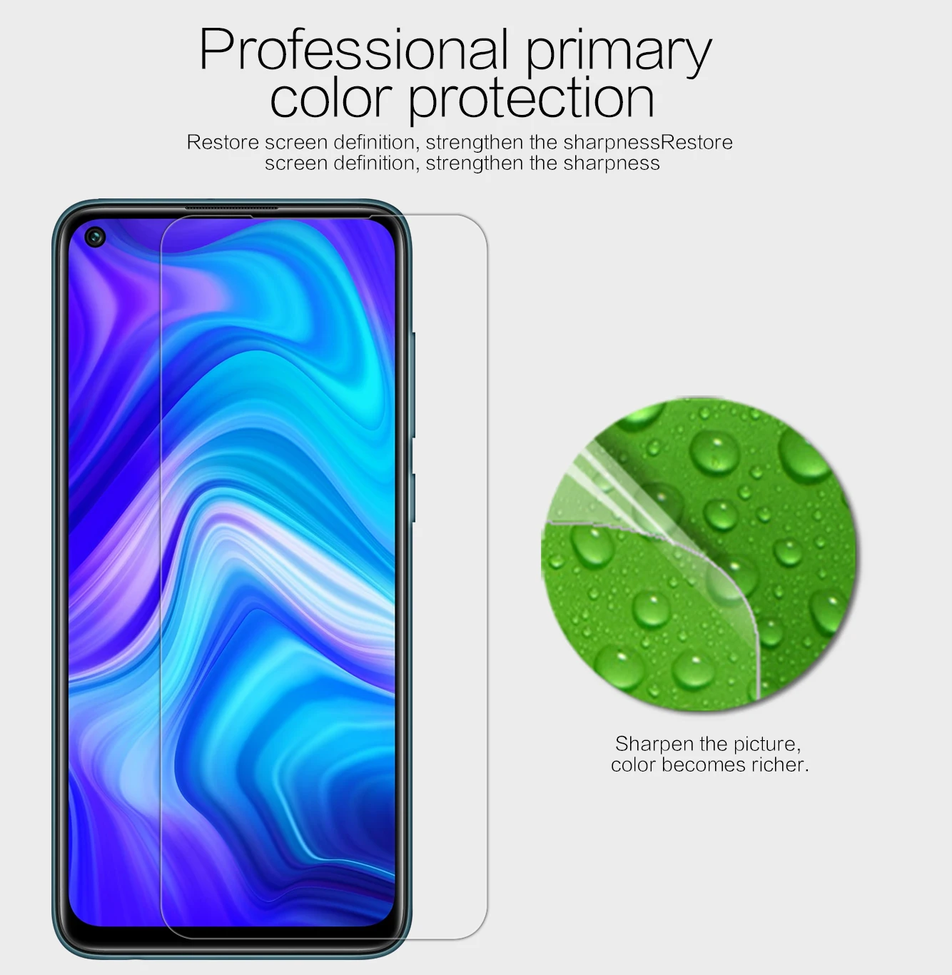 Защитная пленка NILLKIN для Xiaomi Redmi Note 9 суперпрозрачная/матовая с защитой от