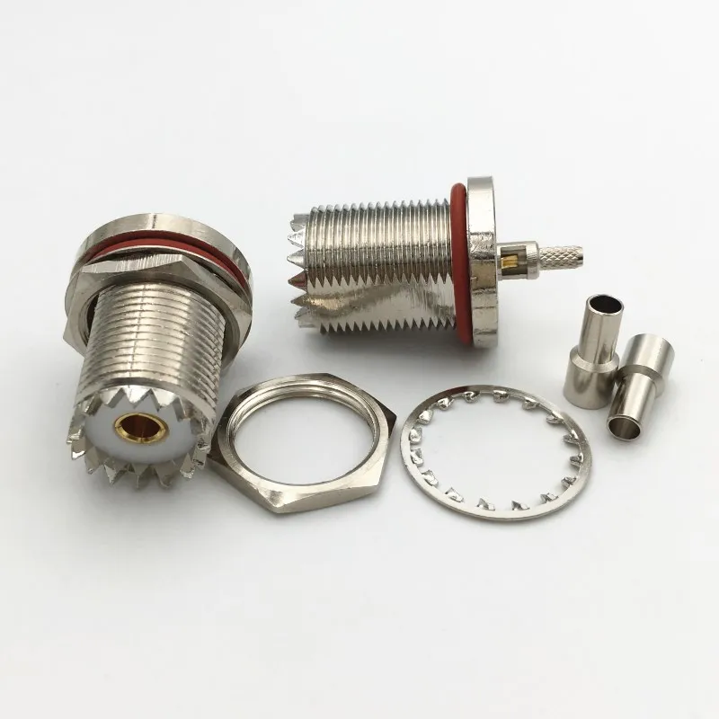 5 шт. латунь SO239 UHF гнездо переборки окна обжимной для RG174 RG178 RG316 LMR100 кабель RF