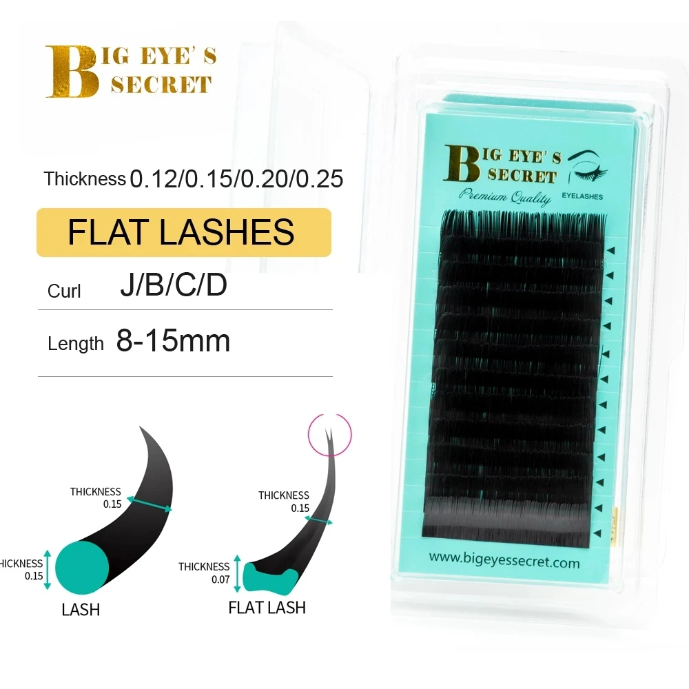 

Big Eye's Secret Softer Matte Flat Eyelashes Extension 8-15mm Mink False Ellipse Lashes New Arrival Split Tips Lash Extensions