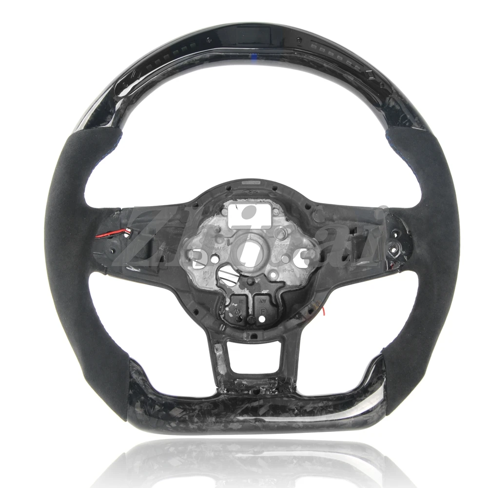 

Forged carbon fiber + Alcantarar steering wheel For VW Golf MK7 R with LED