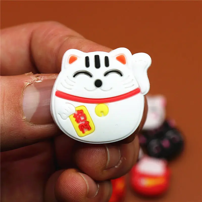 Single Sale 1pcs Shoe Charms Cute Cat Shoe Accessories Buckle Garden Shoes Decorations Fit Croc JIBZ Kid's X-mas Free Shipping