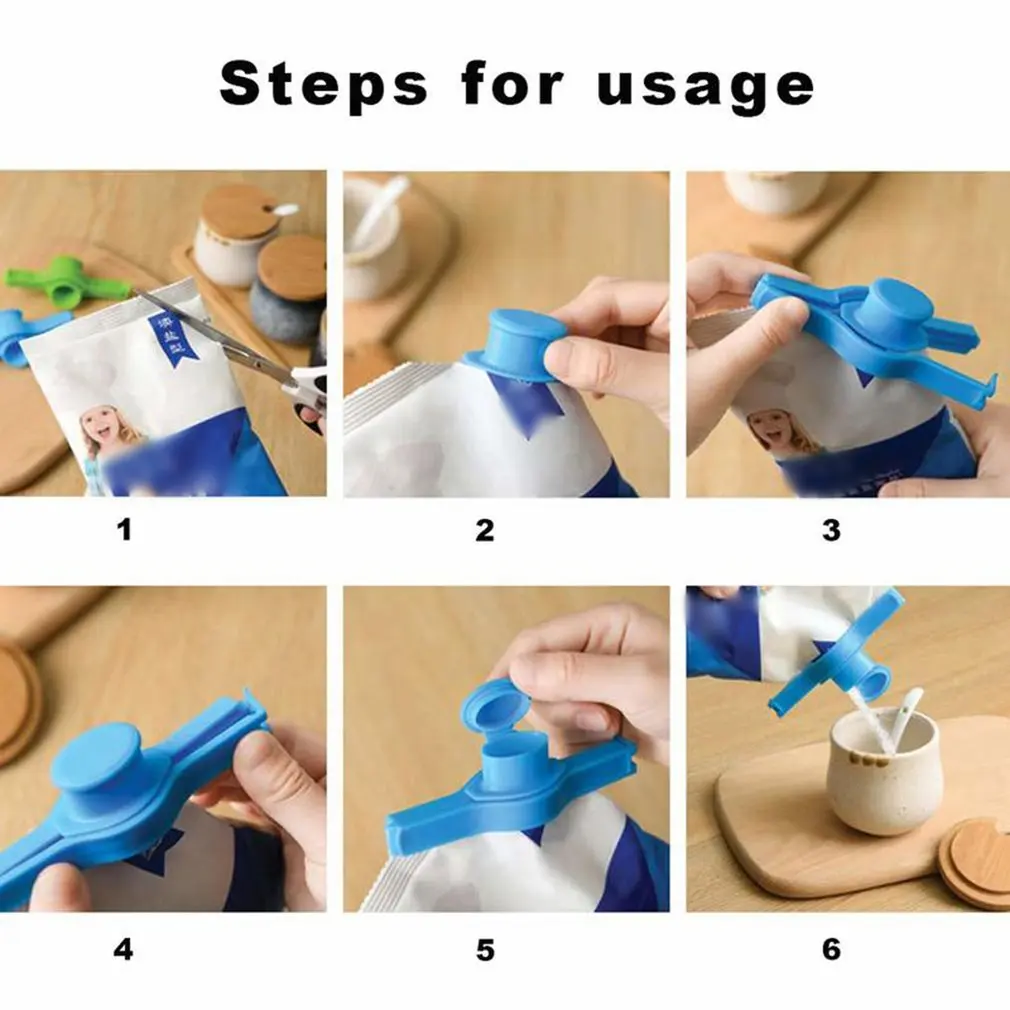 

Bag Clips With Spout Bag Sealing Clips For Food Seal Pour Food Storage Bag Clips For Kitchen Storage And Organization