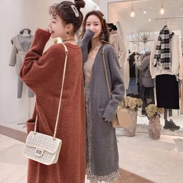 

Autumn spring fashion long cardigan for women knitted sweater open front fall outfits 1.2