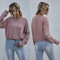 knit sweater women long sleeve loose wool pullover round o neck outer jumper autumn winter thick all match basic tops
