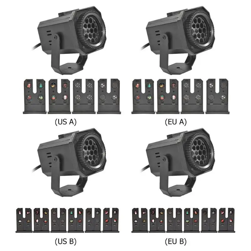 Светодиодный лазерный проектор с рождественским узором цветной Вращающийся