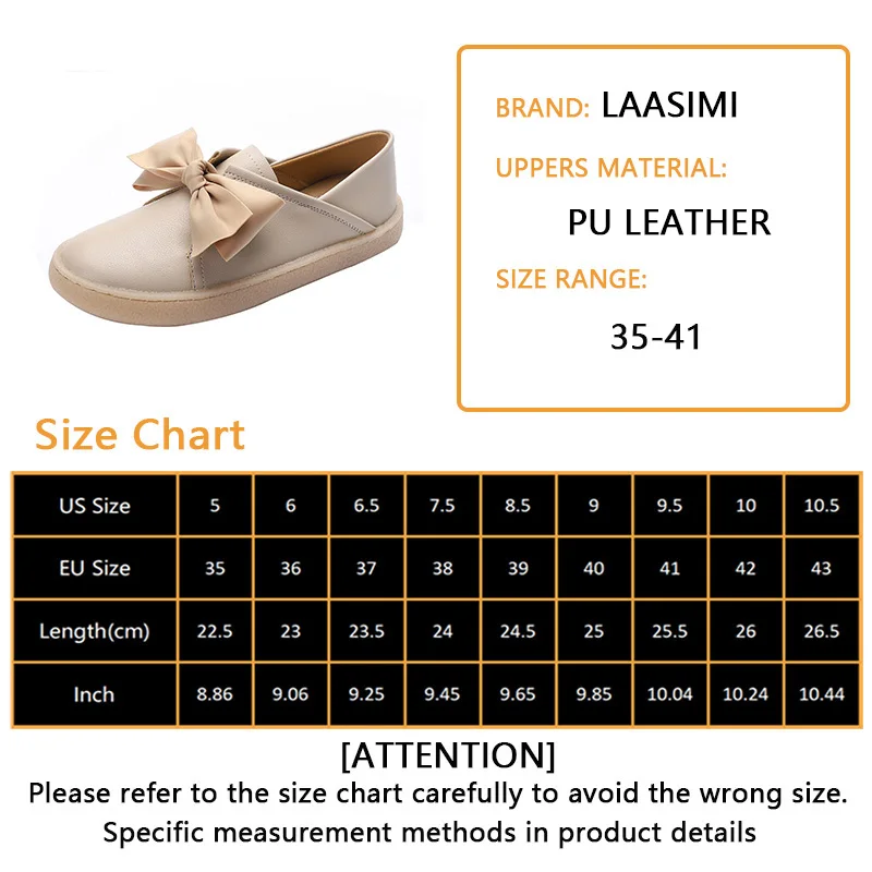

LAASIMI Women Shoes Microfiber Leather Butterfly-knot Flats Women Cute Ladies Shoes Vintage Basic Bow Female Flats New Arrival
