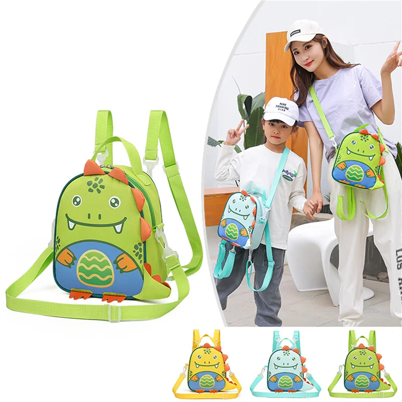

Toddlers Cartoon Zipper Backpack, Little Girls Boys Large Capacity Creative Dinosaur Printing Messenger Bag Casual Schoolbag
