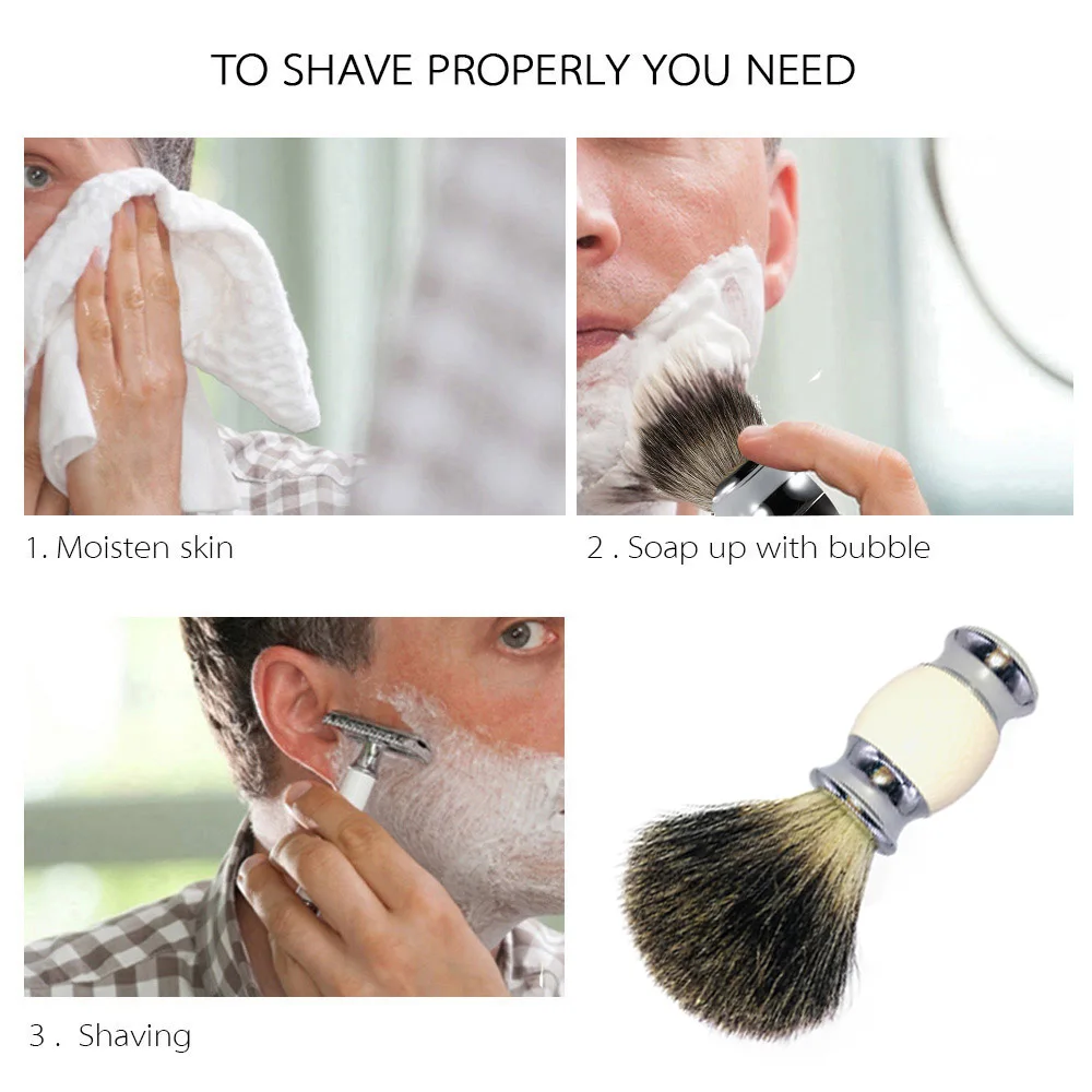 Щетина для волос кабана щетка бороды Безопасный инструмент бритья мягкая и