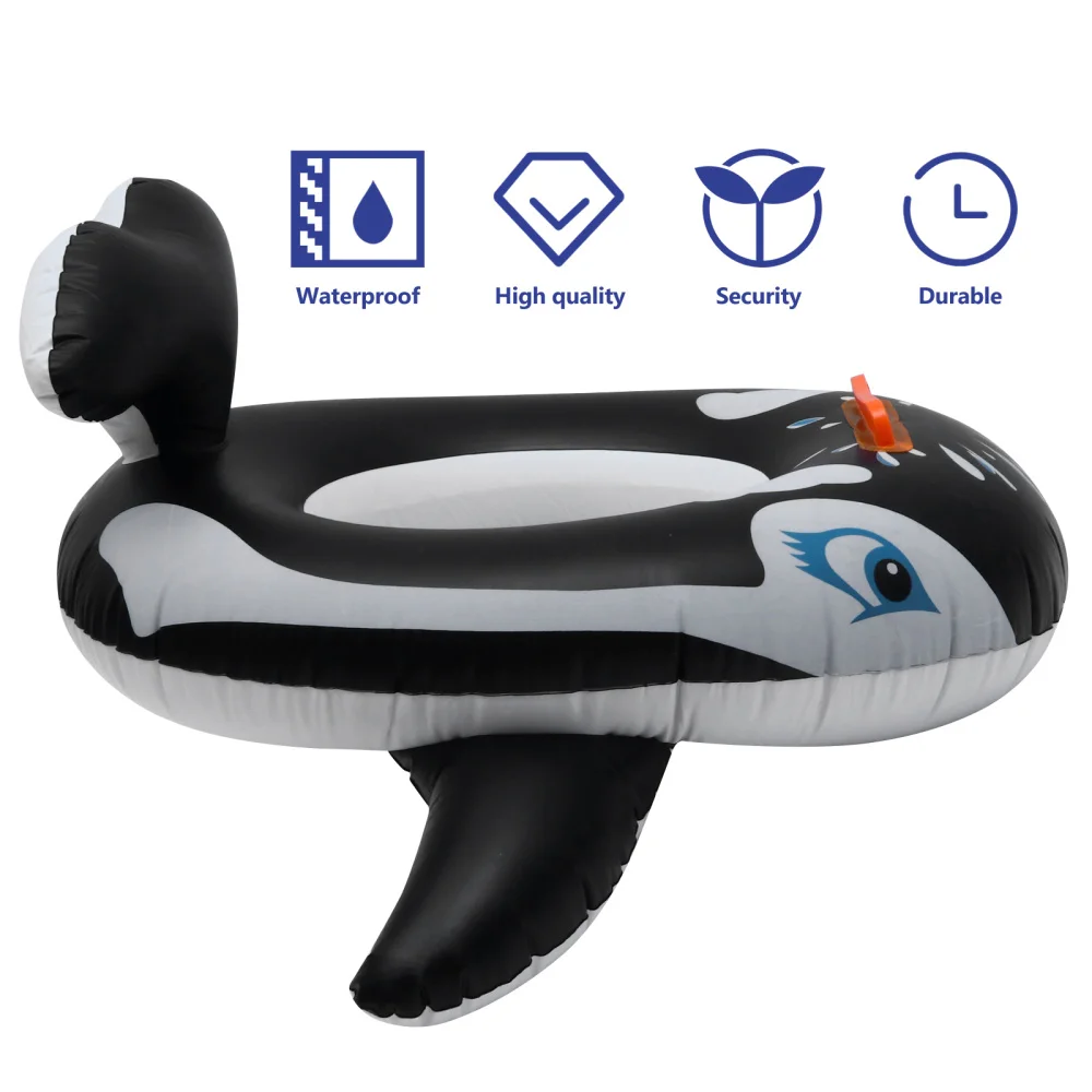 

1pc Baby Seat Swim Ring Whale Design Children's Swim Ring Fun Pool Toys