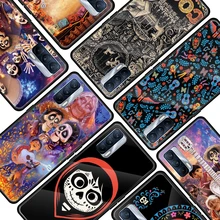 Disney Movie COCO for OPPO Realme 7i 7 6 5 Pro C3 XT A9 2020 A52 Find X2Lite Luxury Tempered Glass Phone Case Cover