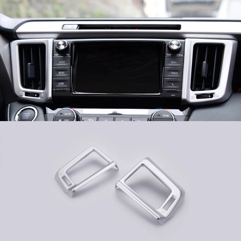 

Chrome Sticker Shell Car Accessory Centre Control Panel Trim for Toyota RAV4 20162017 Navigation Side Air Condition Outlet Cover