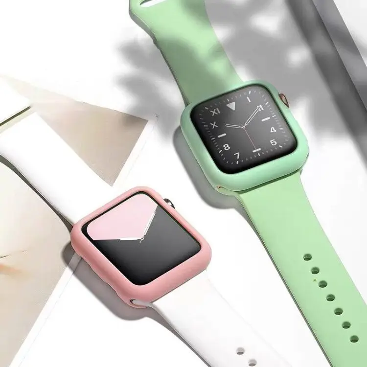 Чехол из ТПУ для Apple Watch case 5 4 3 2 1 band 38 мм 42 40 44 силиконовый стильный мягкий защитный