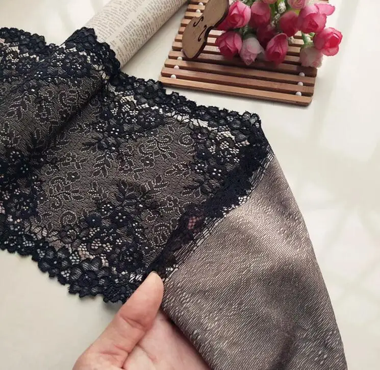 1 метр черная и кожа нейлоновая эластичная кружевная отделка для DIY аксессуары
