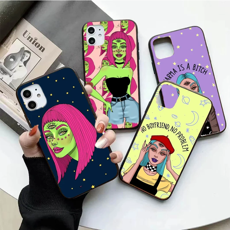 Уникальный мягкий чехол для телефона с изображением девушки третий глаз Iphone 11 12