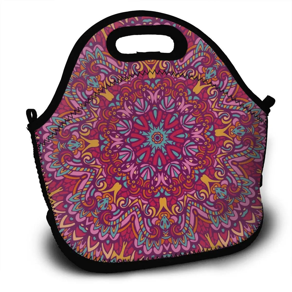 

Портативная сумка для обеда, этническая, индийская, цветная мандала, женские многоразовые сумки для обеда, для работы, Pinic Travel 2020, повседневн...