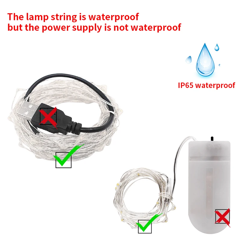 10 м для создания сказочной атмосферы на открытом воздухе Водонепроницаемый