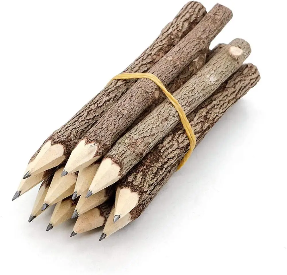 Графитовые деревянные карандаши в деревенском стиле уникальные из березы 12