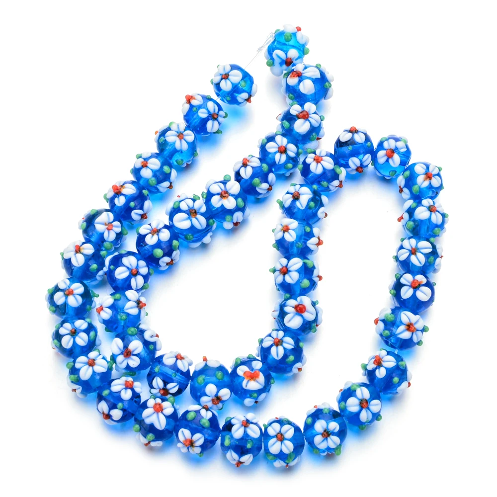 10 шт./лот мм Разноцветные стеклянные бусины в форме цветка оптовая продажа