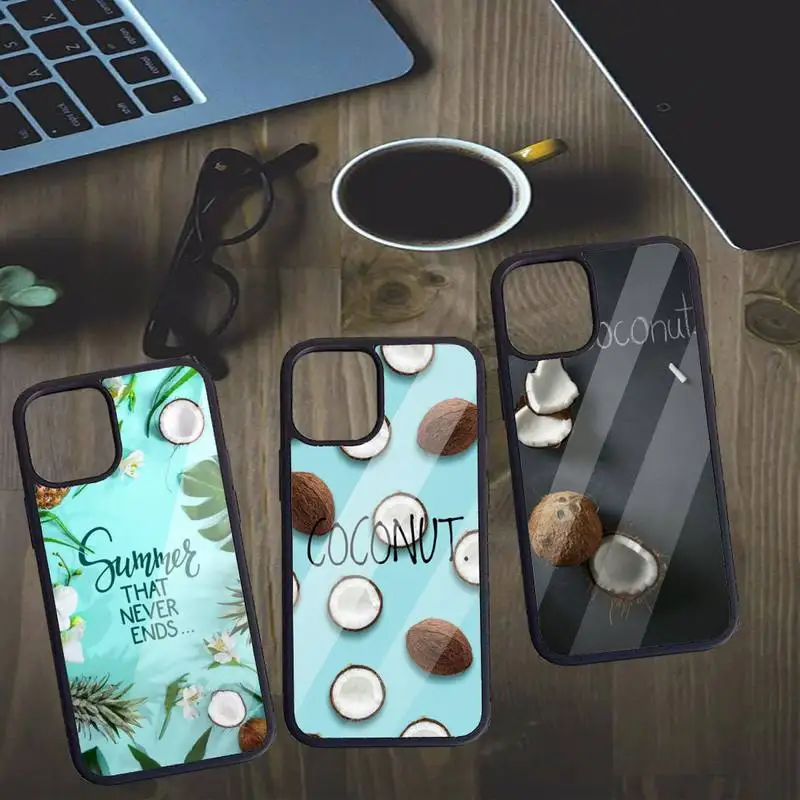 

coconut summer cool fruit Phone Case PC for iPhone 11 12 pro XS MAX 8 7 6 6S Plus X 5S SE 2020 XR