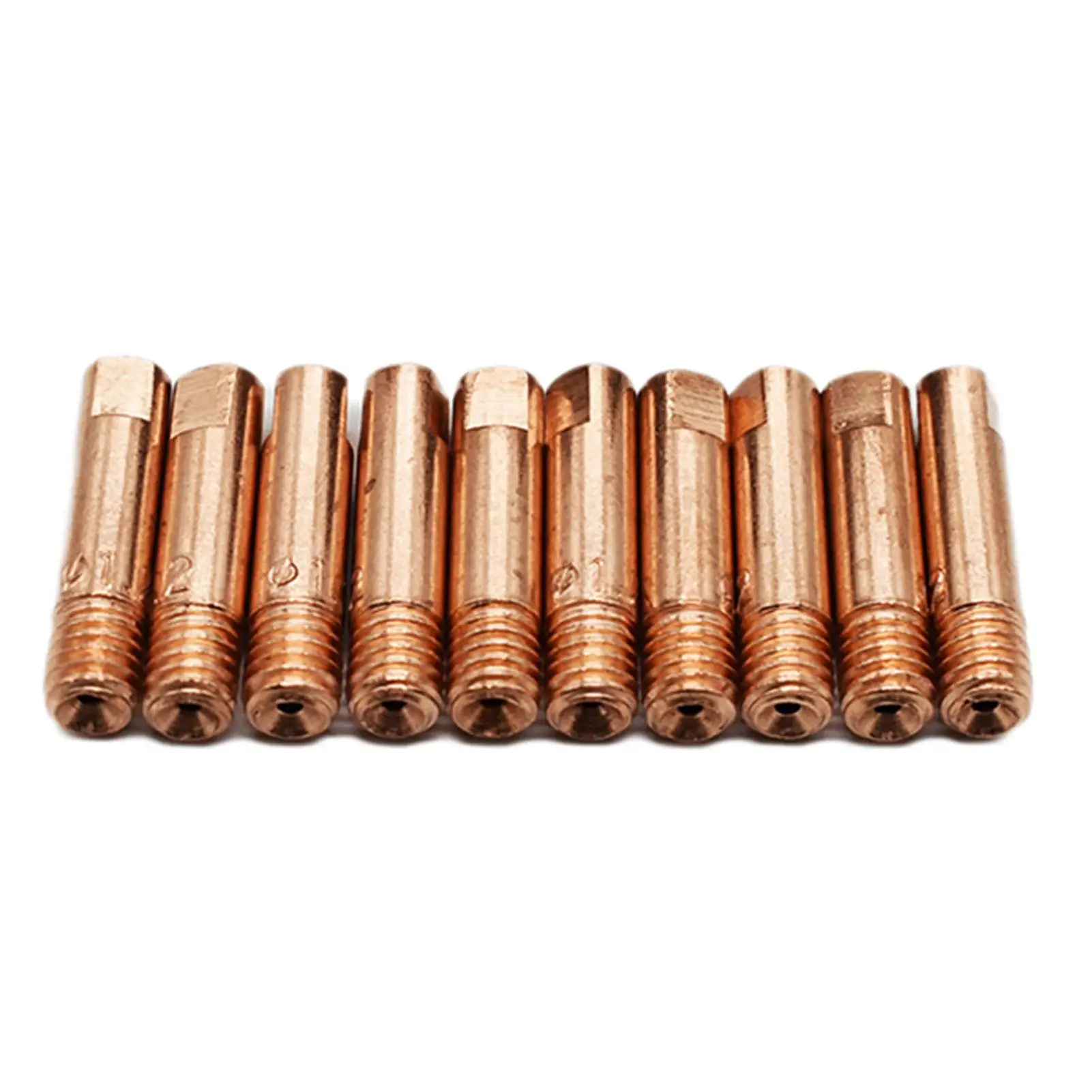 10Pcs Red Copper 15AK MIG Welding Torch M6 0.6/0.8/1.0/1.2mm Contact Tip Nozzle Conductive Tips Red Copper Welding Nozzles