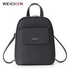 Рюкзак женский кожаный, компактный, дизайнерский, бренд WEICHEN, 2020