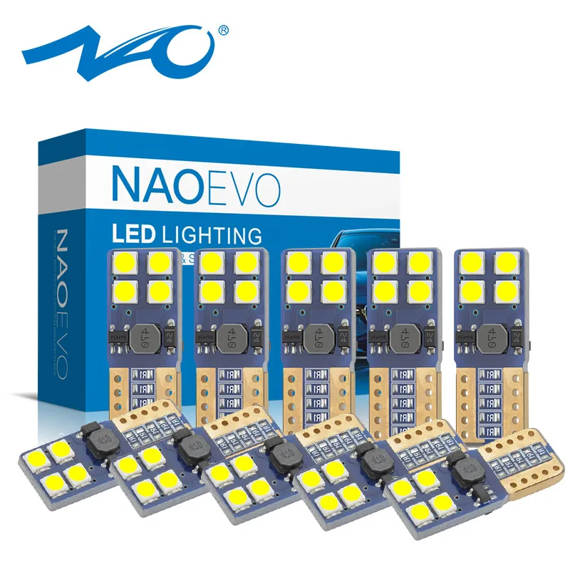 NAO W5W T10 светодиодный светильник 12V Авто 3030 SMD чипы 6000K галогенный желтый