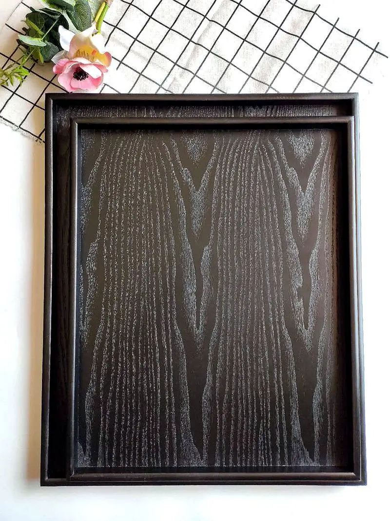 

Большой китайский деревянный Настольный поднос для чая черного цвета в винтажном стиле декоративные чайный поднос для чайной церемонии на...