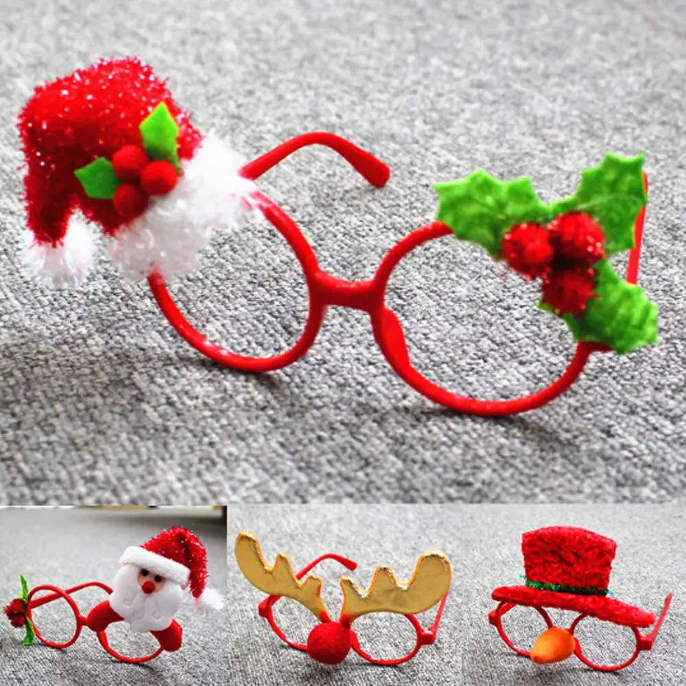 Funny Christmas Glasses Novelty Party Dress Santa Claus Rabbit Hats Eyeglasses Frame Decoration Kids Children Gifts | Игрушки и хобби