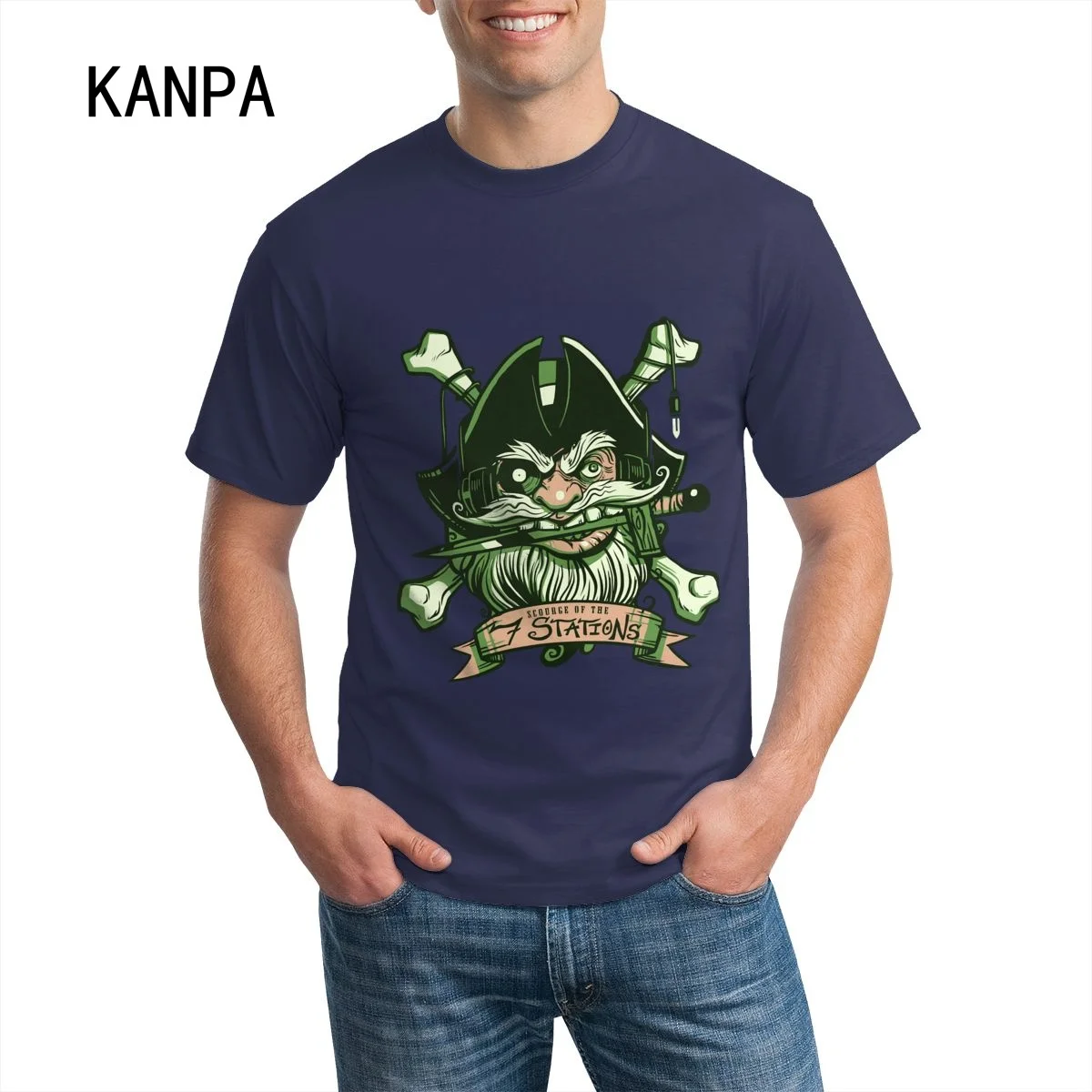 

Мужская футболка с принтом The pirate футболки с черепами Blue 2021, высококачественная, новый дизайн, уличный стиль, мужские футболки с круглым выре...