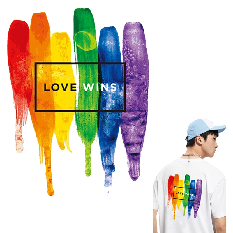 Гордость гей патч для переноса утюгом одежды передачи тепла в полоску на одежда с