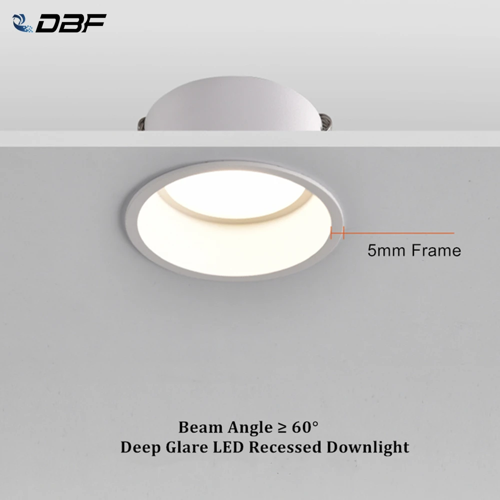 

[DBF]Round Deep Glare Recessed Downlight Dimmable 5W 7W 12W 15W LED Ceiling Spot Light for Home Porch Corridor Aisle Background