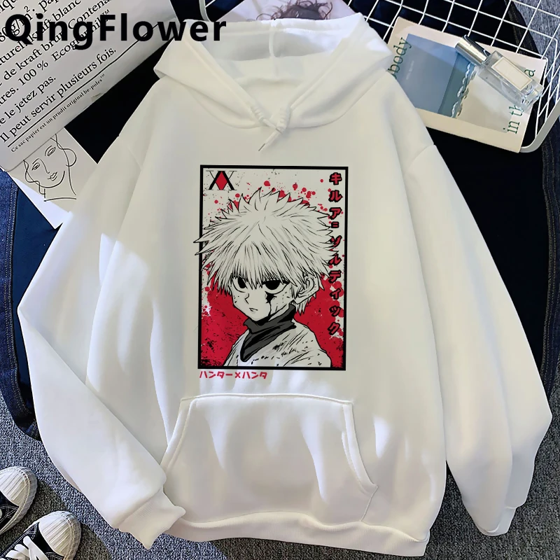 

Hunter x Hunter Killua Zoldyck; Сапожки в стиле толстовки мужской уличная одежда с графическим принтом больших размеров с принтом Мужская толстовка с кап...