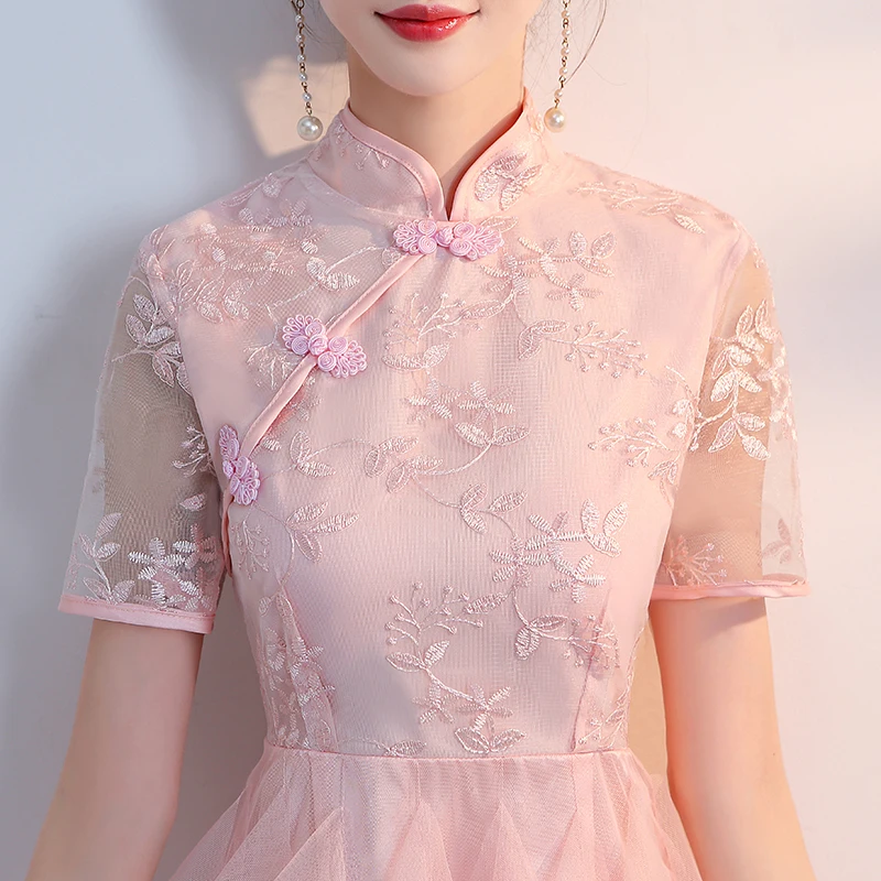 Женское платье до колен розовое для свадебной вечеринки женское выпускного