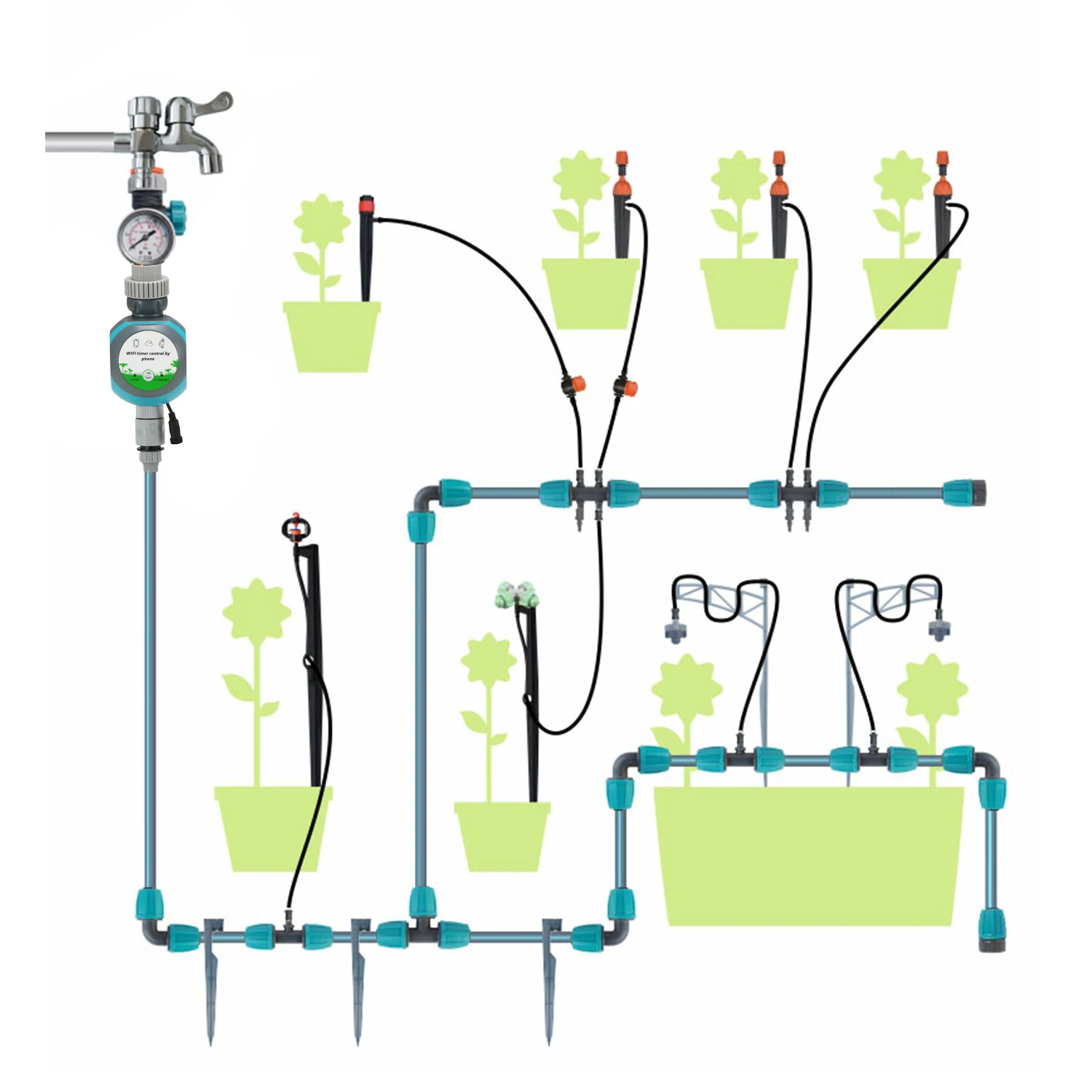 Wi-Fi для полива и орошения водой таймер мобильный телефон возможность удаленного