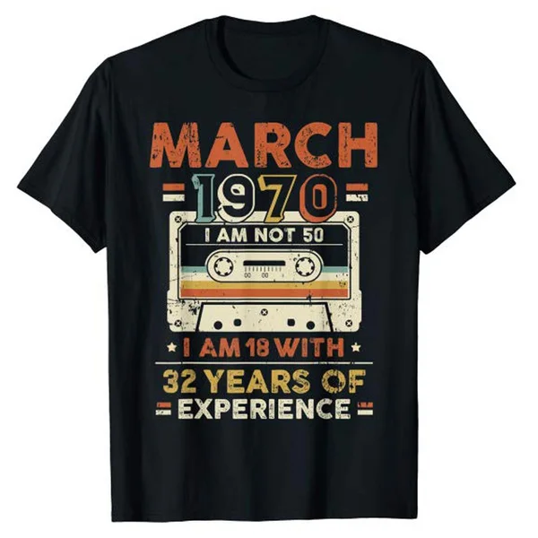 

50 лет, 50th на день рождения, 1970 футболка бабушки, папы, футболка