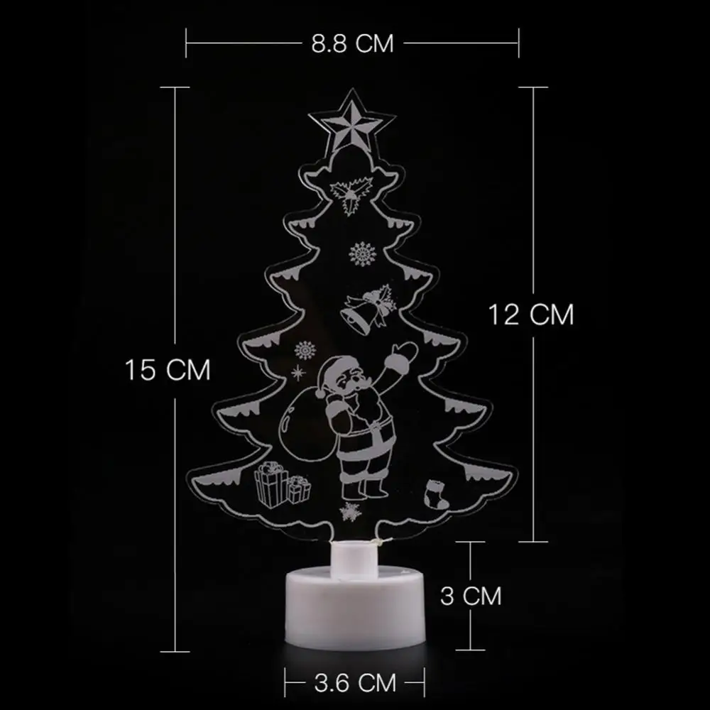 

Hot Sales Santa E-iffel Towers Colorful LED Acrylic Plate Light Table Lamp Christmas Decor