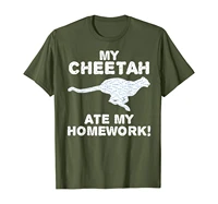 my cheetah ate my homework cougar canine back to school kid t shirt