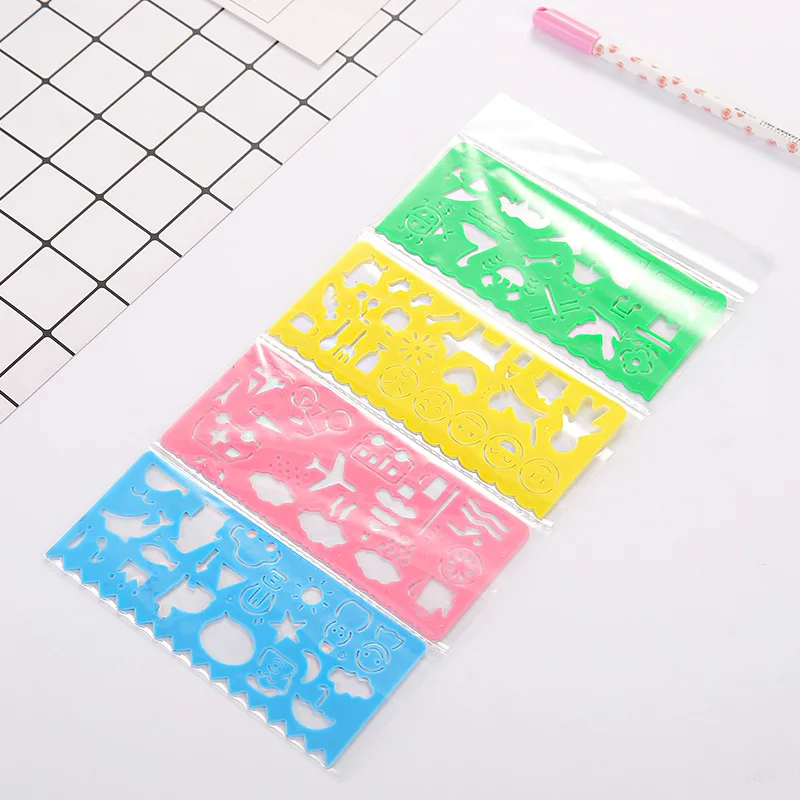 

Cute Stationery Ruler Drawing Template Kid's Toy Gift Stationery Supplies Kawaii Accessories