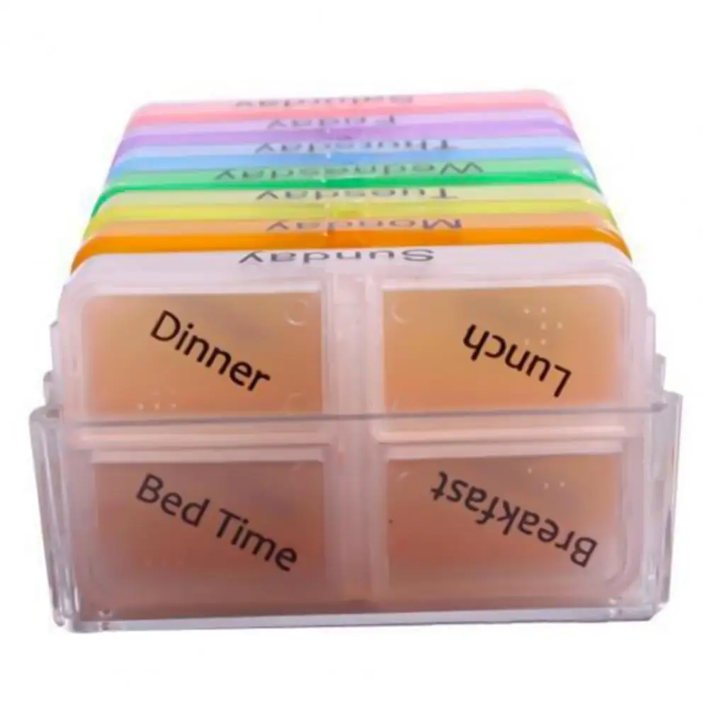 

7-Day Weekly Pill Box Storage Pill Tablet Sorter Box Container Case Organizer Pill Case Vitamin Medicine Box Tablet Dispenser