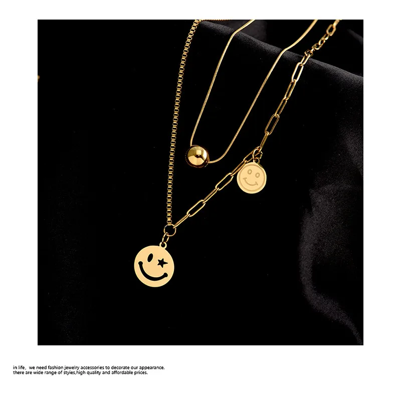 

Titanium Steel Necklaces Female Tide Web Celebrity Luxury Niche Double Face Transport Chain Of Clavicle Temperament Is A Cold wi