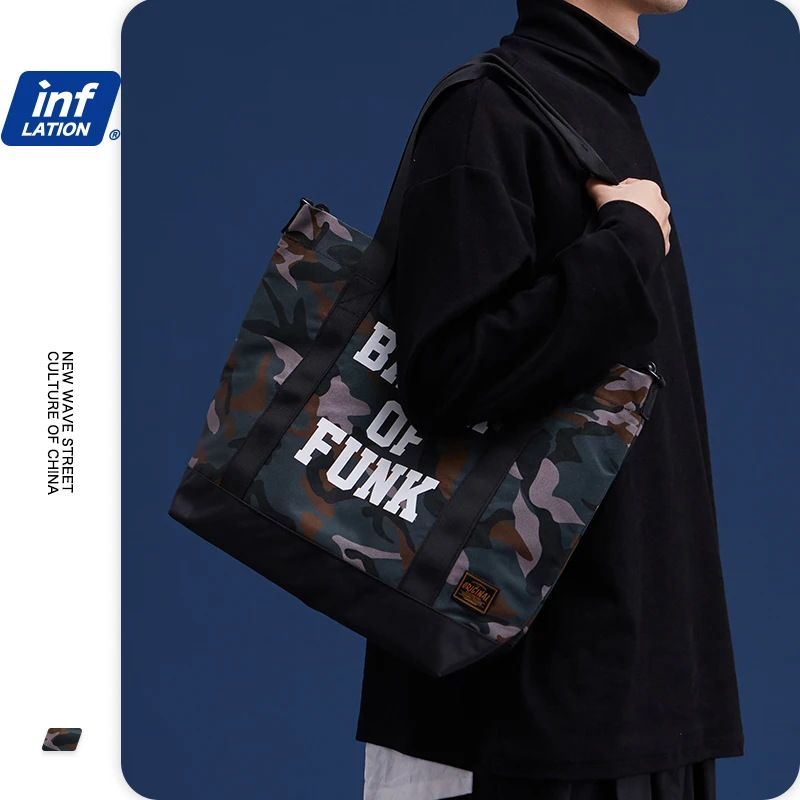 Сумка INFLATION с надписью модная камуфляжная дорожная сумка уличная в стиле хип хоп