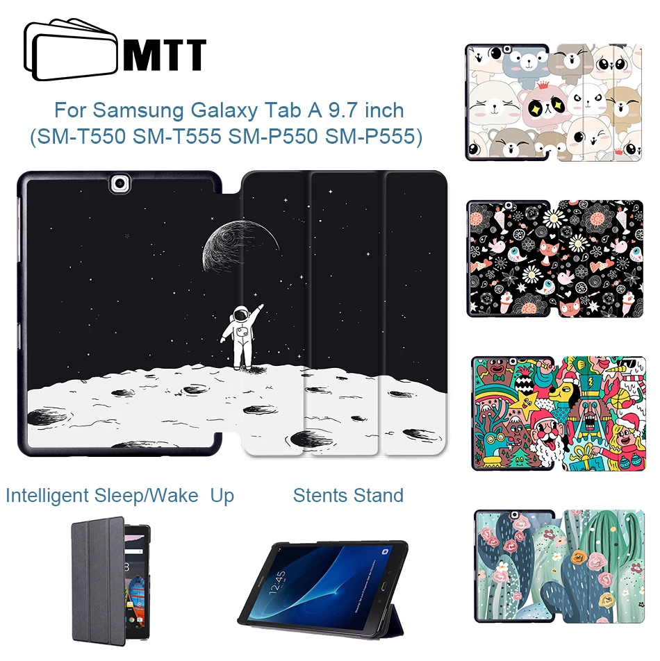 MTT из искусственной кожи чехол для samsung Galaxy Tab A 9,7 ''T550 T555 SM-P550 SM-P555 откидная подставка умный чехол мультяшный чехол для планшета Funda