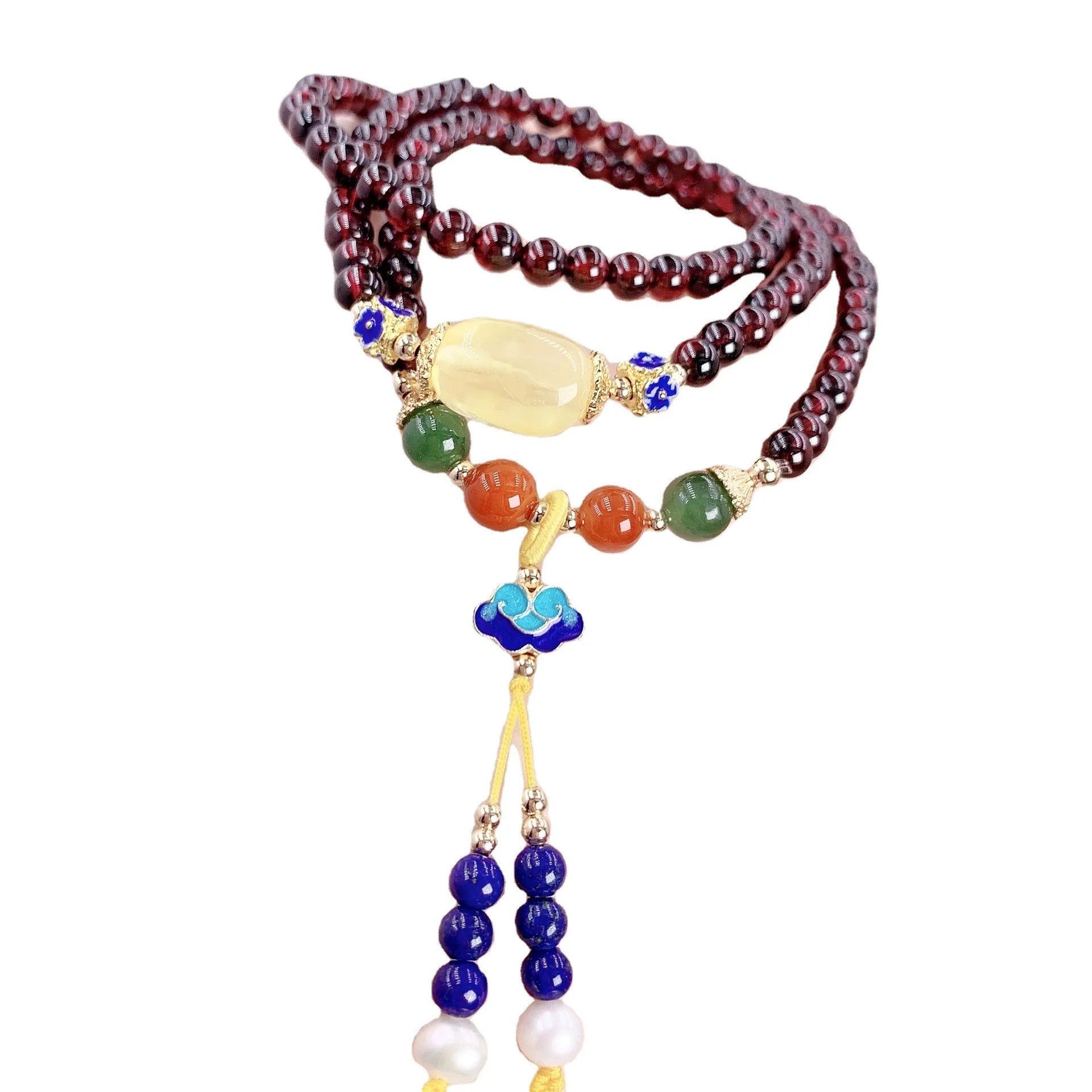 

Garnet bracelet tassel multilayer fashion Women Contracted joker vintage