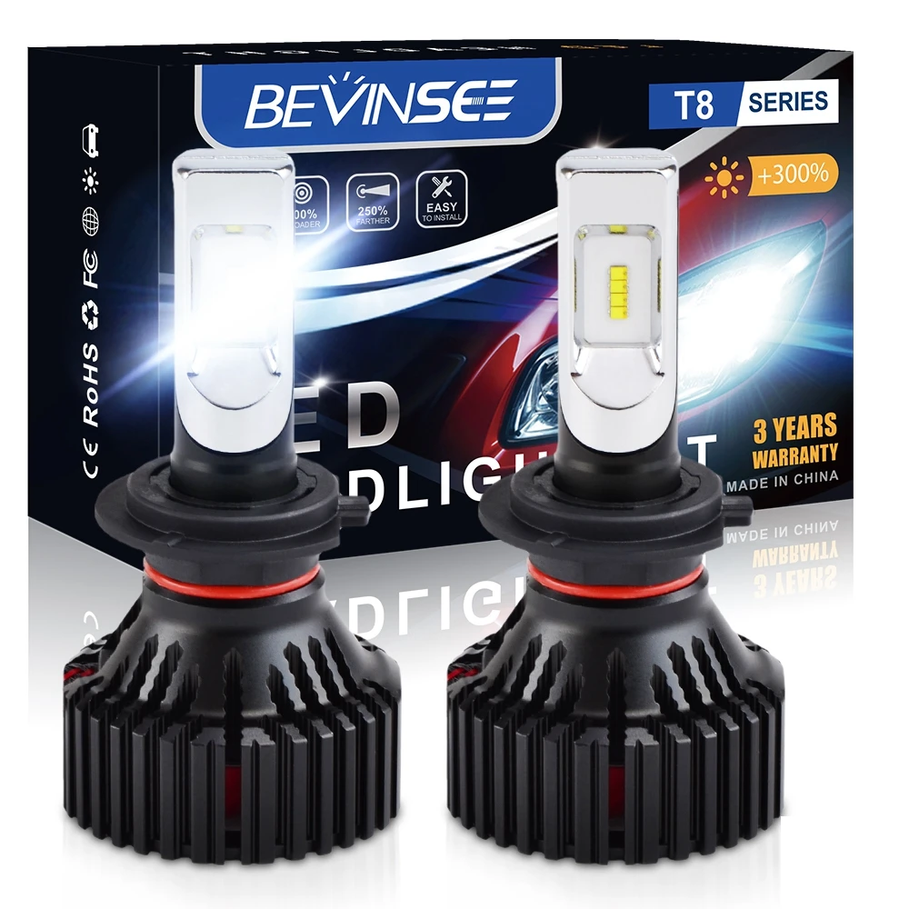 

Bevinsee H7 LED Light Bulbs H4 HB3 HB4 Car LED Headlight 60W 6500K 8000LM H8 H9 H11 Fog Lights H13 9004 9007 9012 Auto Headlamp