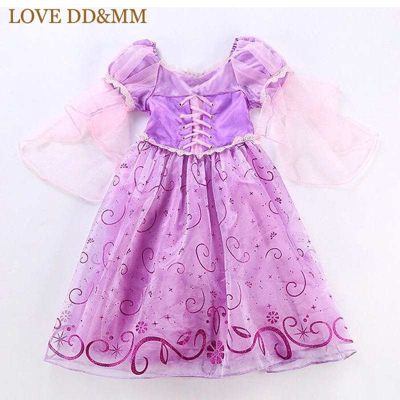 Комплекты для девочек с надписью LOVE DD& MM Новая Рождественская одежда для детей милое кружевное платье на бретелях без рукавов для девочек+ сетчатый плащ принцессы с капюшоном