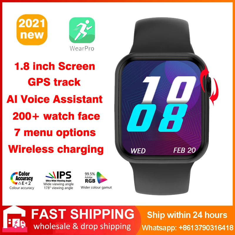 

320*385 IPS Wireless Charging Watches IWO DT100 Pro Max Smart Watch 44mm Bluetooth Call GPS Heart Rate Monitor Smartwatch W37