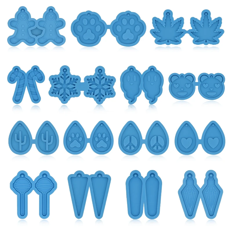 

20 Types of Epoxy Resin Handmade Earring Pendants Casting Silicone Molds DIY Keychain/crafts Jewelry Pendant Tools