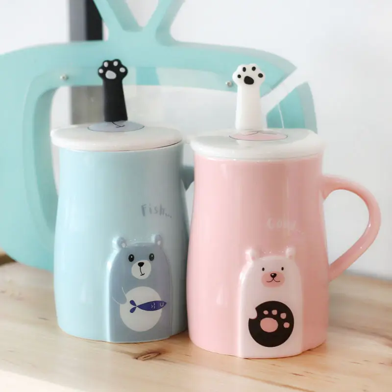 Мультяшная керамическая чашка кофейная семейная для пар праздничные подарочные