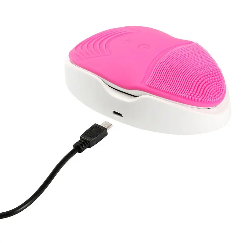 

Silicone Electric Facial Cleansing Sonic Face Cleaning Spa Brush Massager Cleane