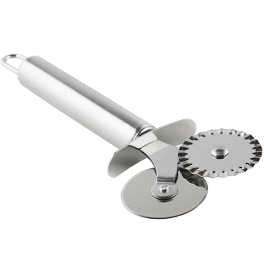 Нержавеющая сталь двойной ролик нож для пиццы принадлежности резания торт хлеб